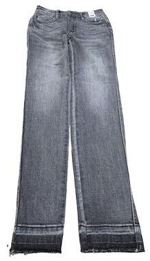 NWT Judy Blue Gray Tummy Control High Rise Skinny Jeans 3/26 Raw Hem